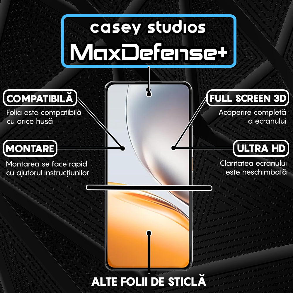 Folie Sticla MaxDefense+ - Realme Neo7x - Negru