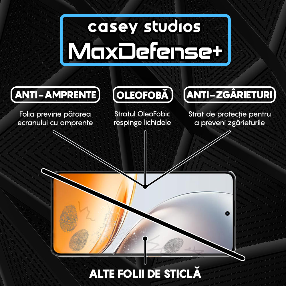Folie Sticla MaxDefense+ - Realme Neo7x - Negru