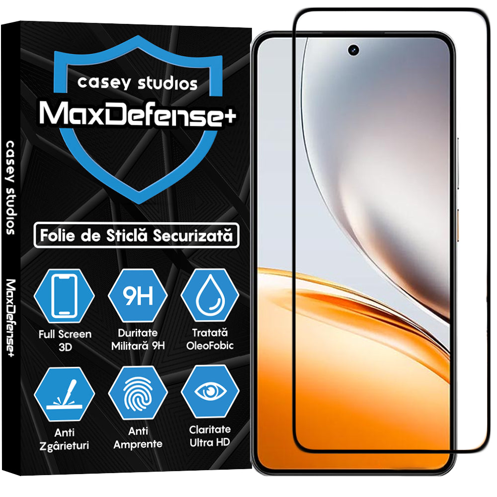 Folie Sticla MaxDefense+ - Realme Neo7x - Negru