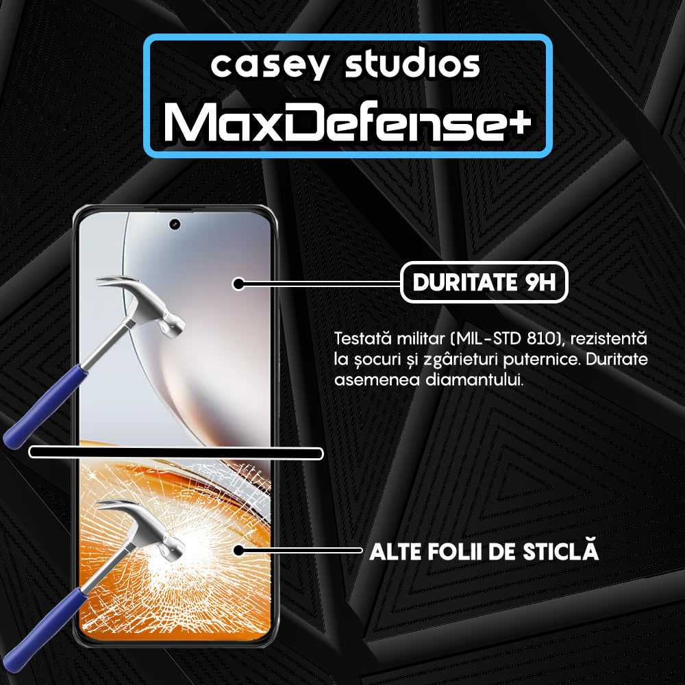 Folie Sticla MaxDefense+ - Realme Neo7x - Negru