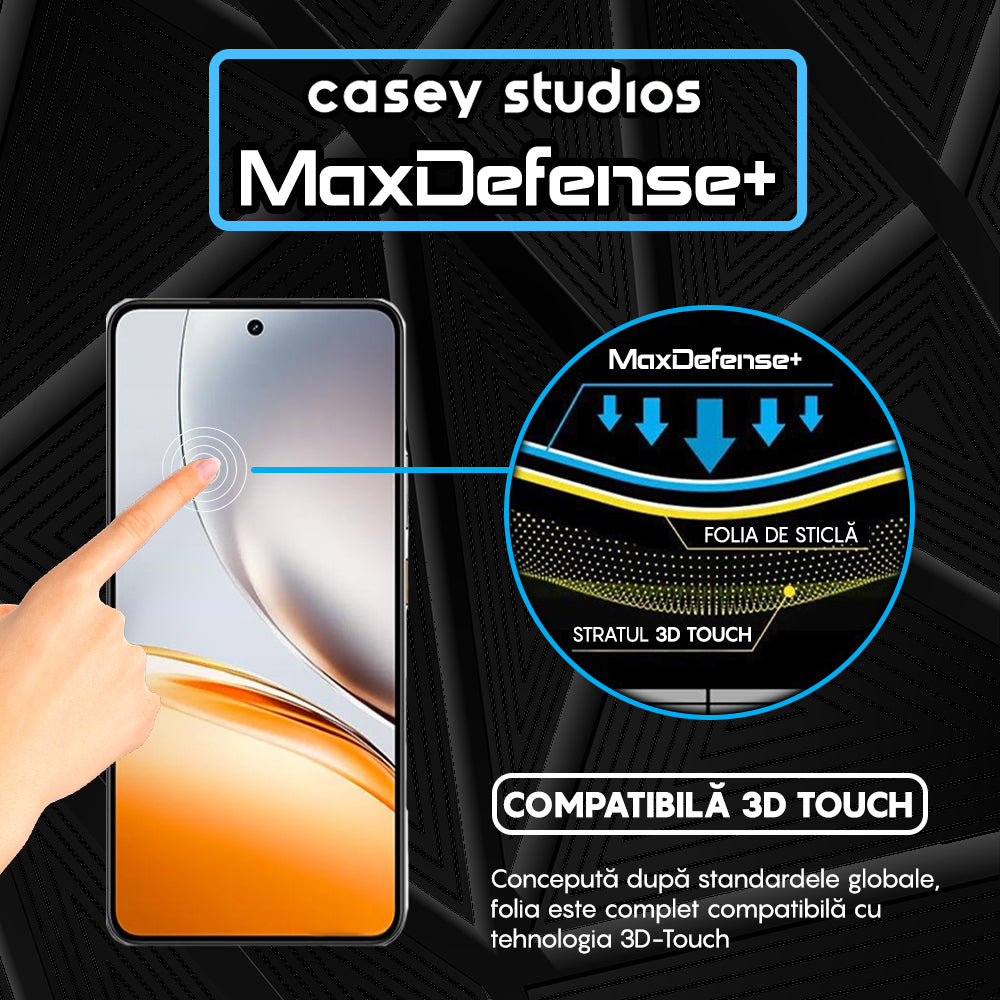 Folie Sticla MaxDefense+ - Realme Neo7x - Negru