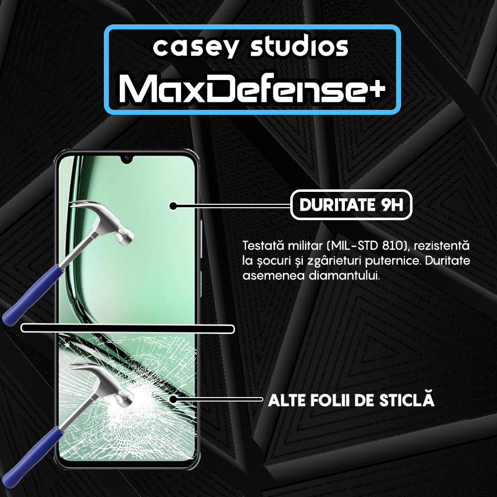 Folie Sticla MaxDefense+ - Realme Note 60x - Negru