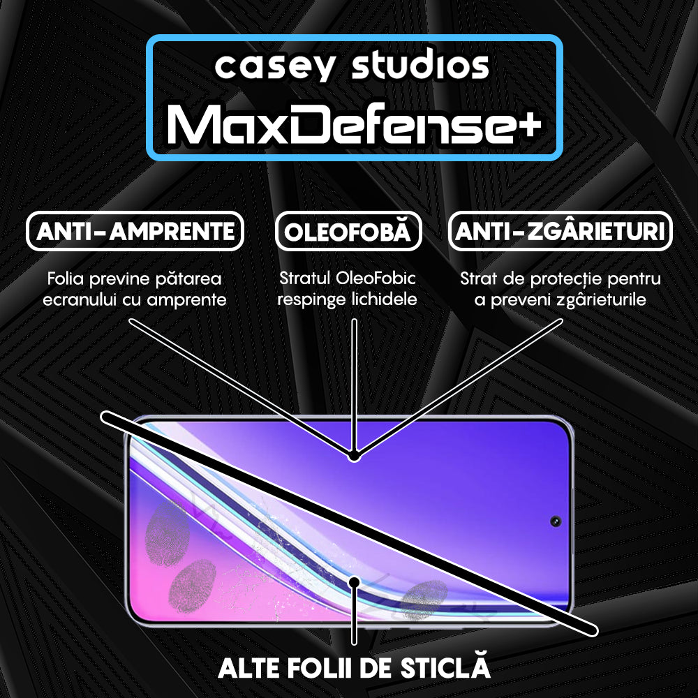 Folie Sticla MaxDefense+ - Realme P3 Pro - Negru