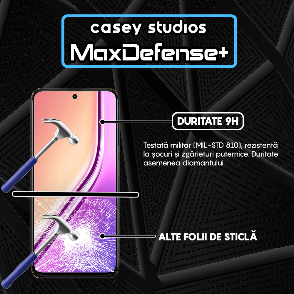 Folie Sticla MaxDefense+ - Realme P3x - Negru