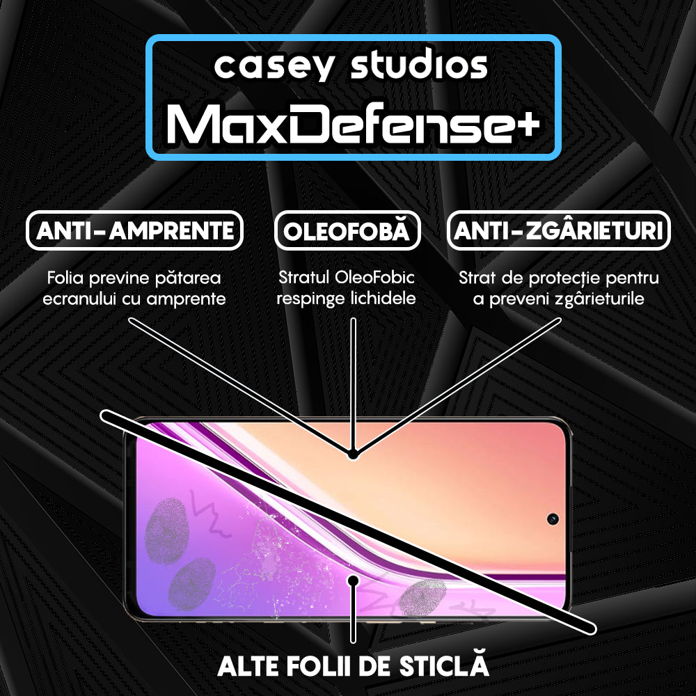 Folie Sticla MaxDefense+ - Realme P3x - Negru