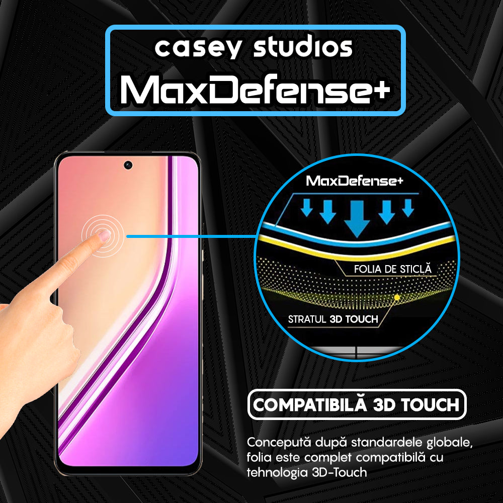 Folie Sticla MaxDefense+ - Realme P3x - Negru
