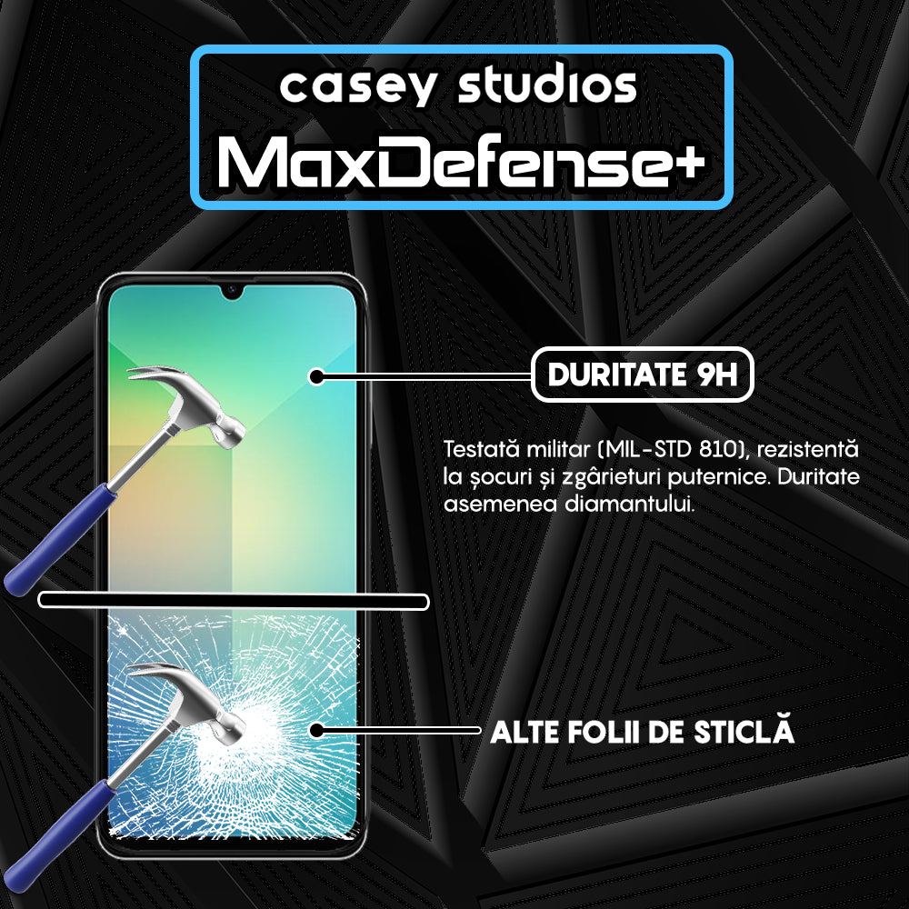 Folie Sticla MaxDefense+ - Samsung Galaxy A06 5G - Negru