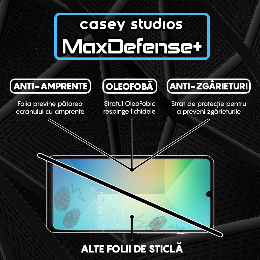Folie Sticla MaxDefense+ - Samsung Galaxy A06 5G - Negru