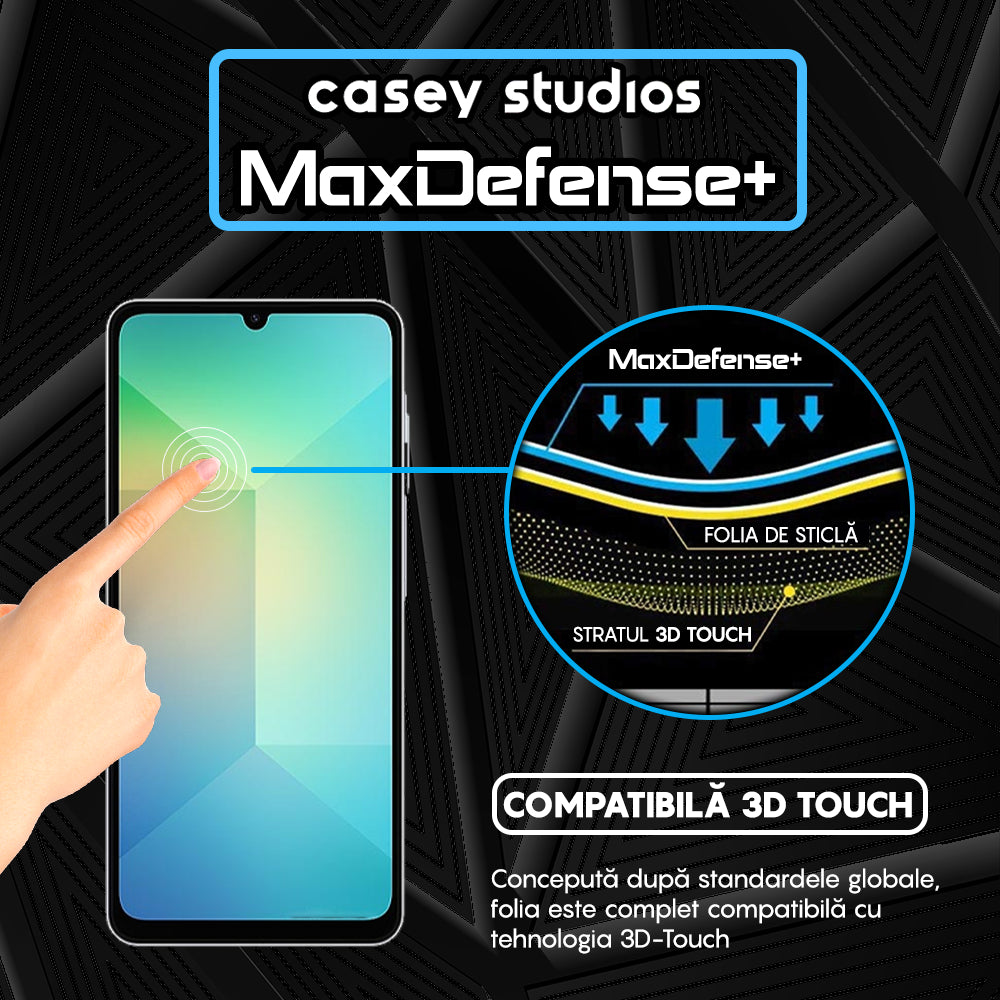 Folie Sticla MaxDefense+ - Samsung Galaxy A06 5G - Negru