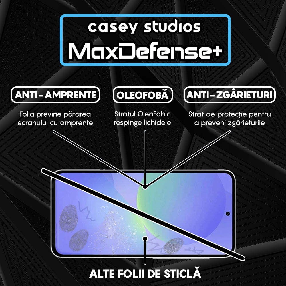 Folie Sticla MaxDefense+ - Samsung Galaxy A36 - Negru