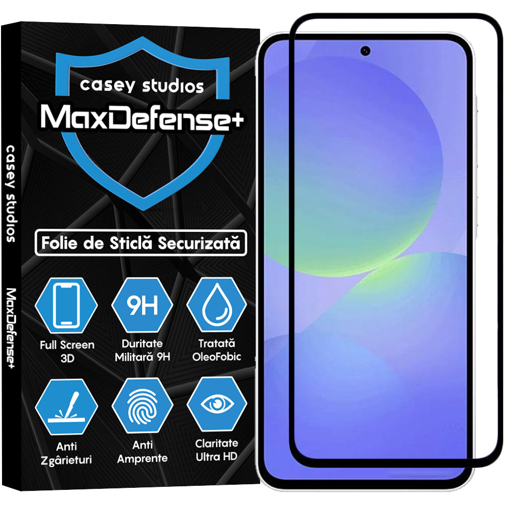 Folie Sticla MaxDefense+ - Samsung Galaxy A36 - Negru