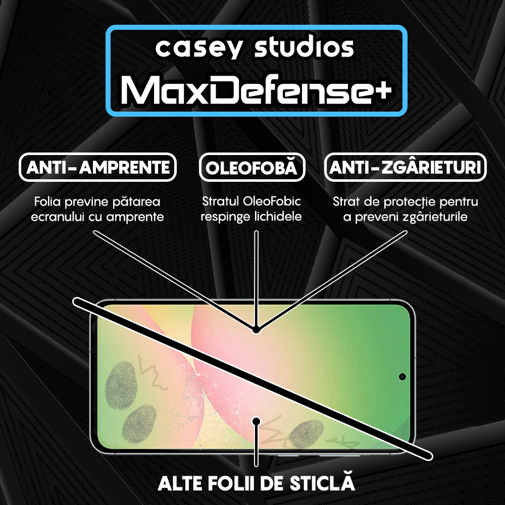 Folie Sticla MaxDefense+ - Samsung Galaxy A56 - Negru