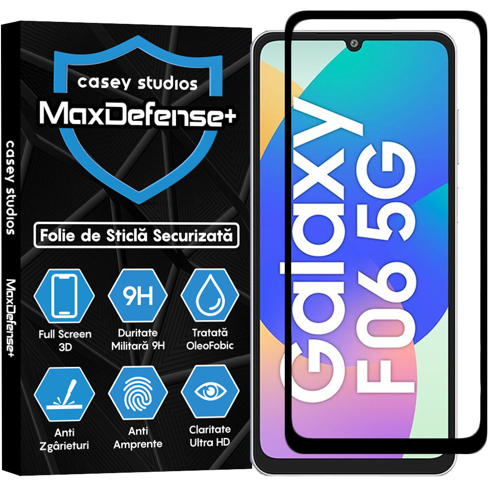 Folie Sticla MaxDefense+ - Samsung Galaxy F06 5G - Negru