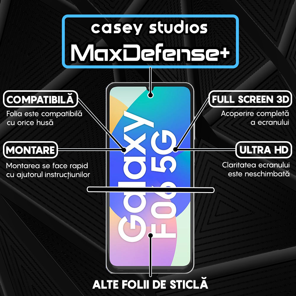 Folie Sticla MaxDefense+ - Samsung Galaxy F06 5G - Negru