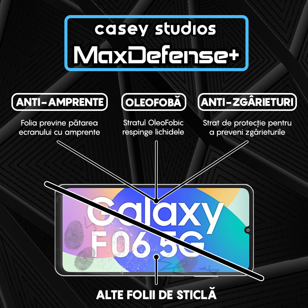 Folie Sticla MaxDefense+ - Samsung Galaxy F06 5G - Negru