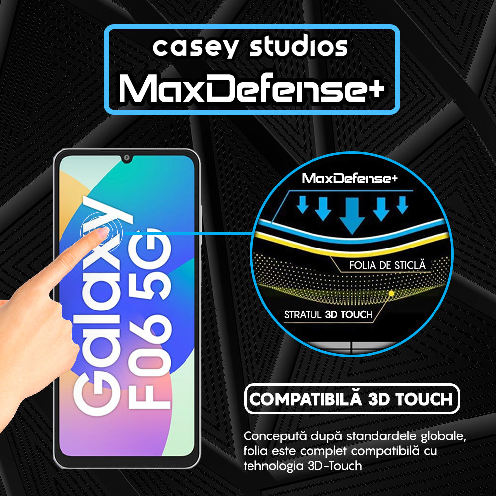 Folie Sticla MaxDefense+ - Samsung Galaxy F06 5G - Negru