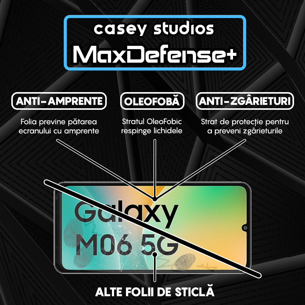 Folie Sticla MaxDefense+ - Samsung Galaxy M06 - Negru