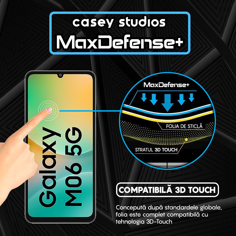 Folie Sticla MaxDefense+ - Samsung Galaxy M06 - Negru