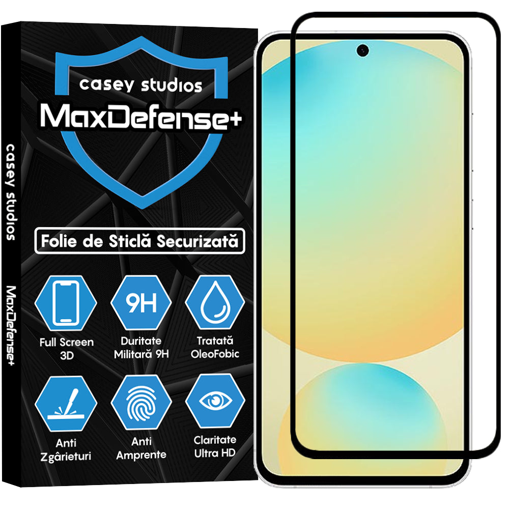 Folie Sticla MaxDefense+ - Samsung Galaxy S24 FE - Negru