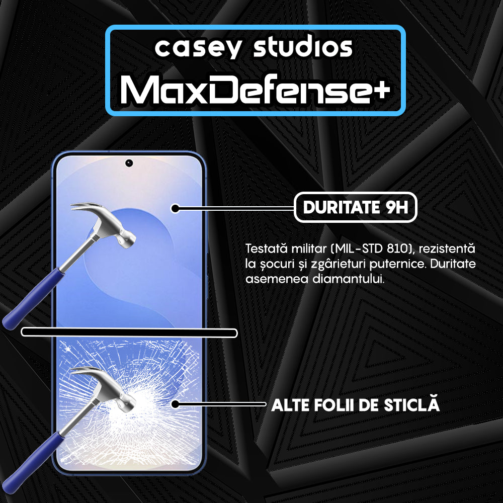 Folie Sticla MaxDefense+ - Samsung Galaxy S25 - Negru