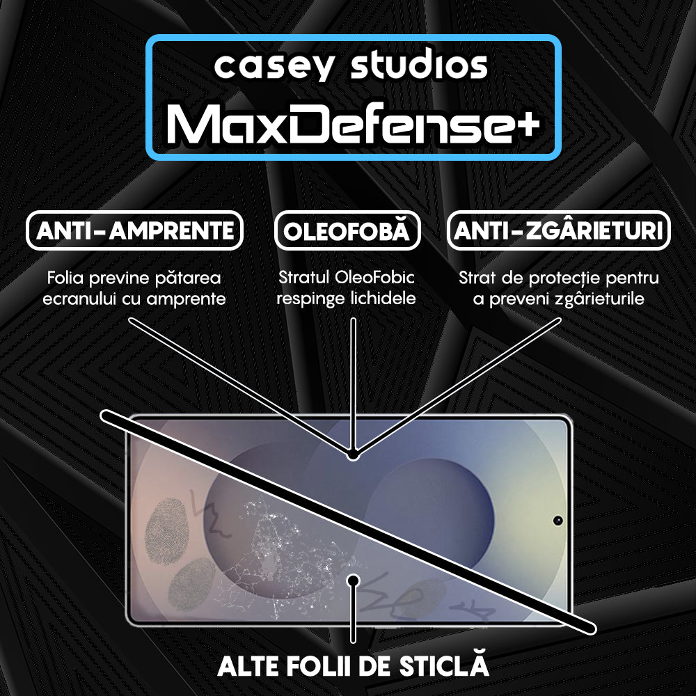 Folie Sticla MaxDefense+ - Samsung Galaxy S25 Ultra - Negru