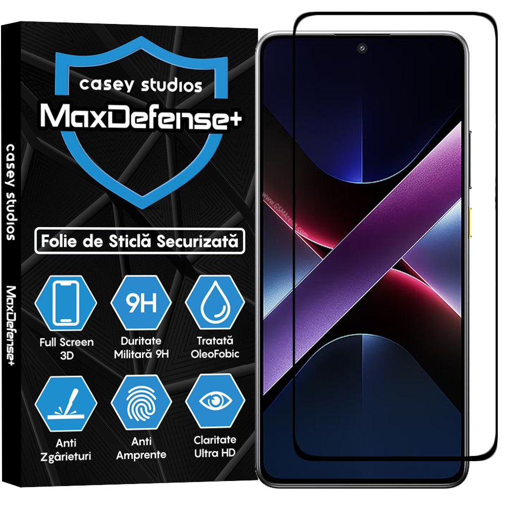 Folie Sticla MaxDefense+ - Xiaomi Poco X7 Pro - Negru