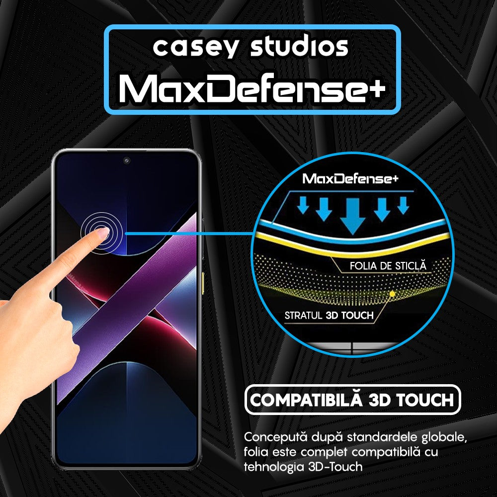 Folie Sticla MaxDefense+ - Xiaomi Poco X7 Pro - Negru