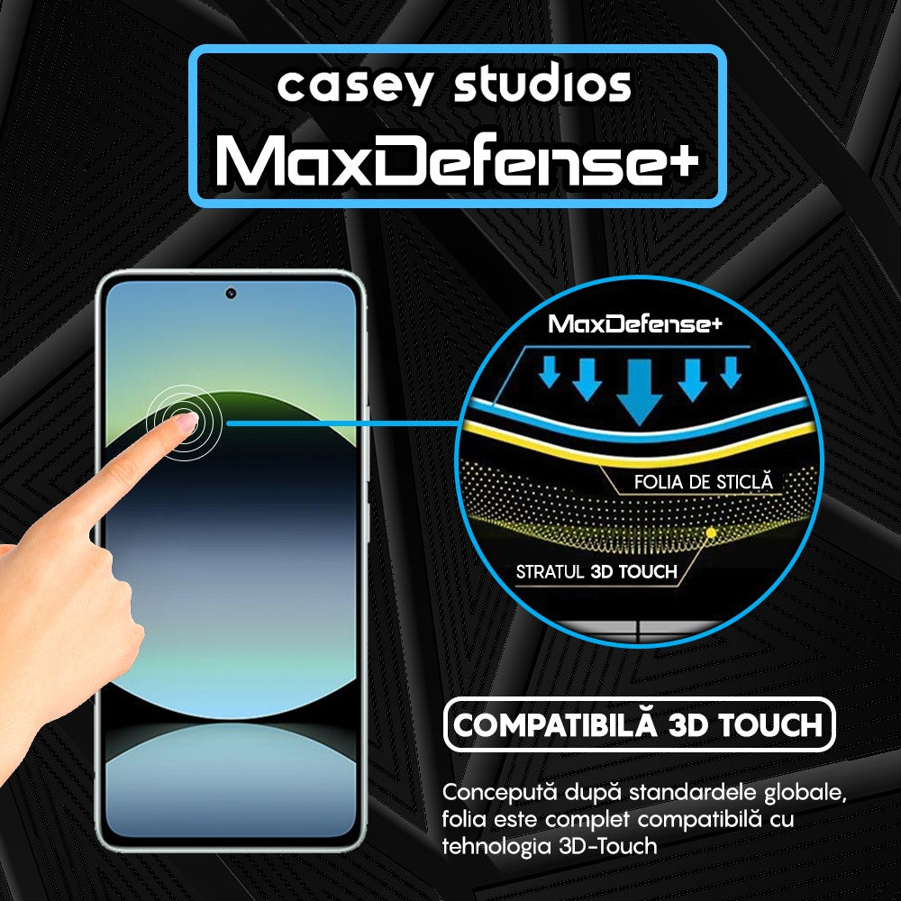 Folie Sticla MaxDefense+ - Xiaomi Redmi Note 14 5G - Negru