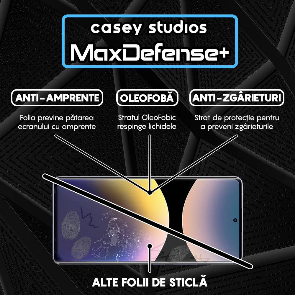 Folie Sticla MaxDefense+ - Xiaomi Redmi Note 14 Pro 4G - Negru