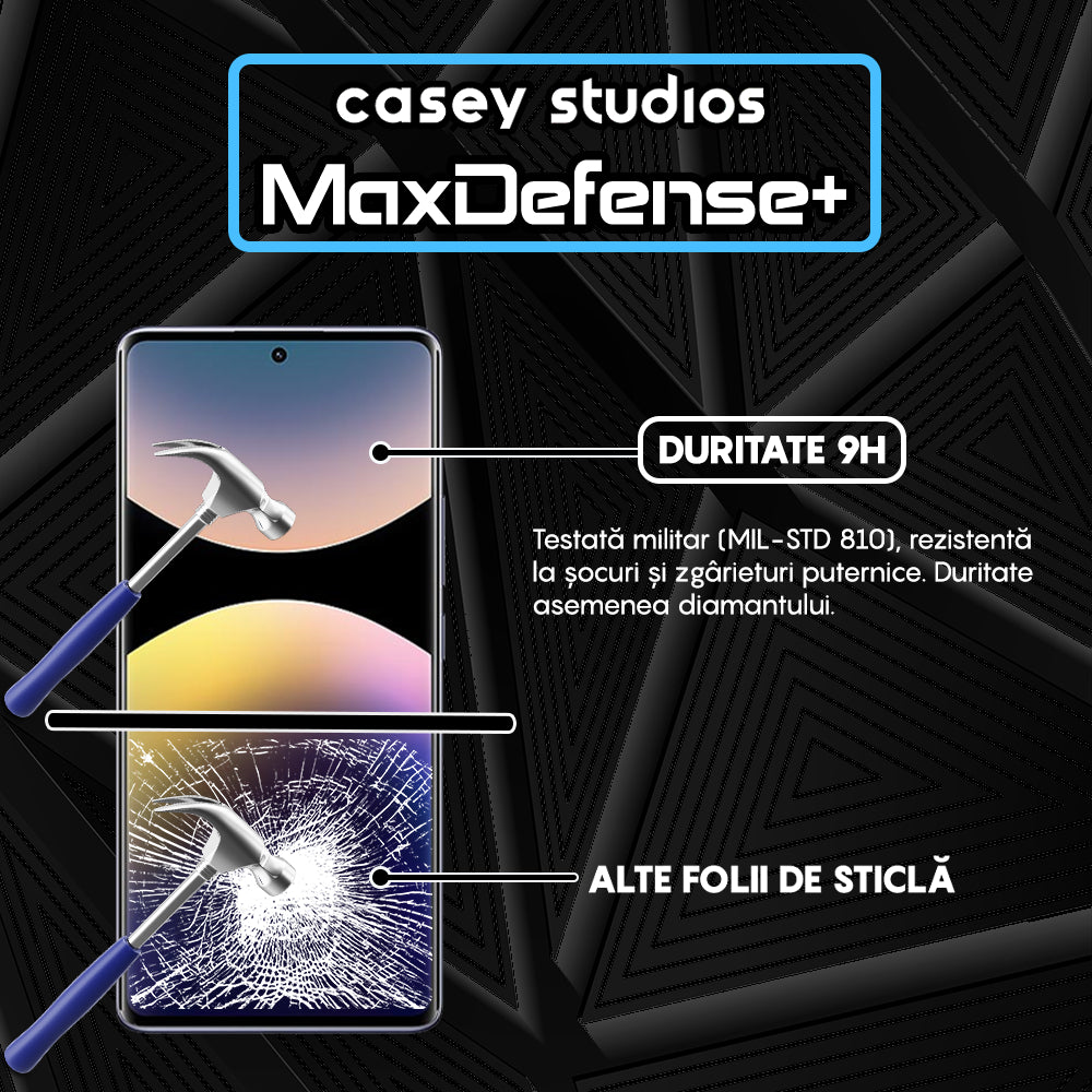 Folie Sticla MaxDefense+ - Xiaomi Redmi Note 14 Pro 4G - Negru