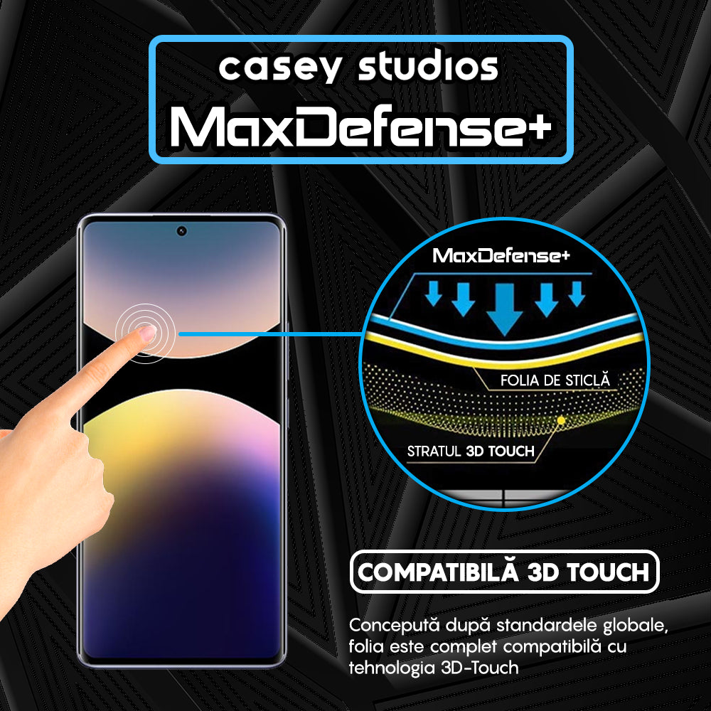 Folie Sticla MaxDefense+ - Xiaomi Redmi Note 14 Pro 4G - Negru