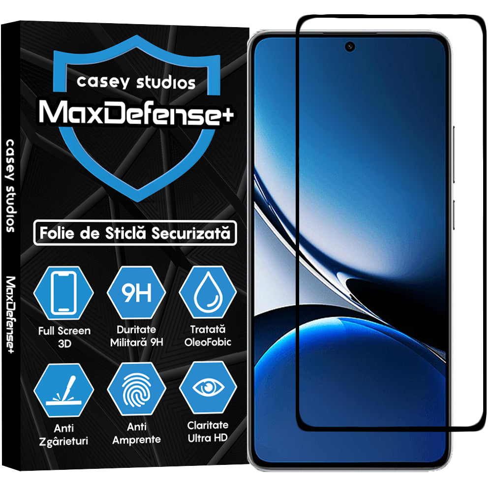 Folie Sticla MaxDefense+ - Xiaomi Redmi Turbo 4 - Negru