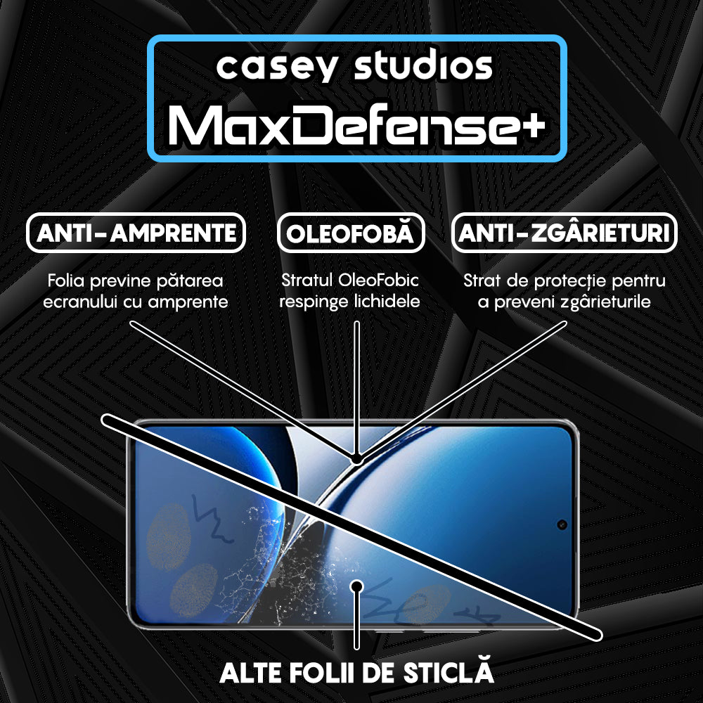 Folie Sticla MaxDefense+ - Xiaomi Redmi Turbo 4 - Negru