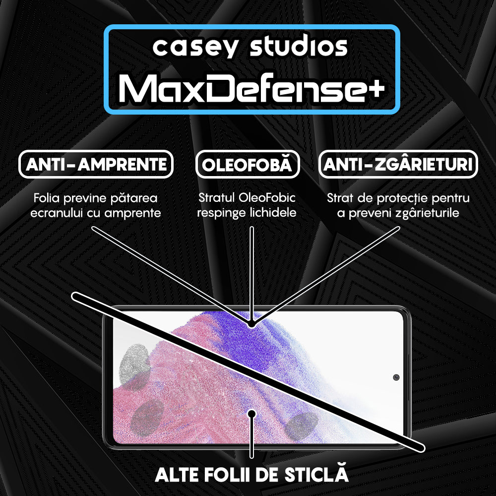 Folie Sticla MaxDefense+ - Samsung Galaxy A53 5G - Negru