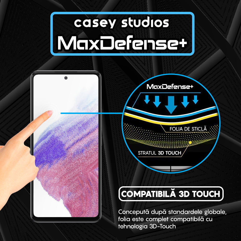 Folie Sticla MaxDefense+ - Samsung Galaxy A53 5G - Negru