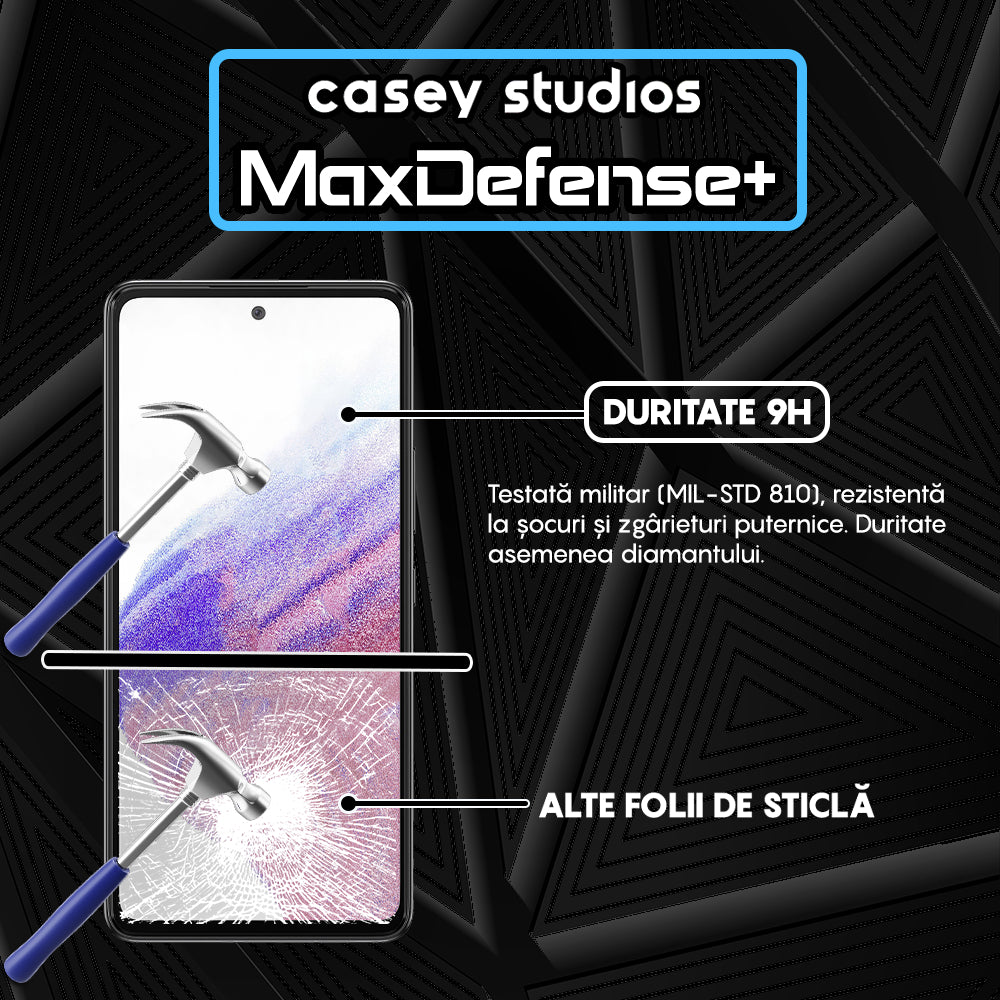 Folie Sticla MaxDefense+ - Samsung Galaxy A53 5G - Negru