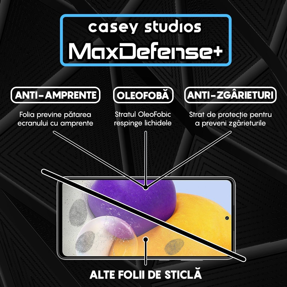 Folie Sticla MaxDefense+ - Samsung Galaxy A72 4G/A72 5G - Negru