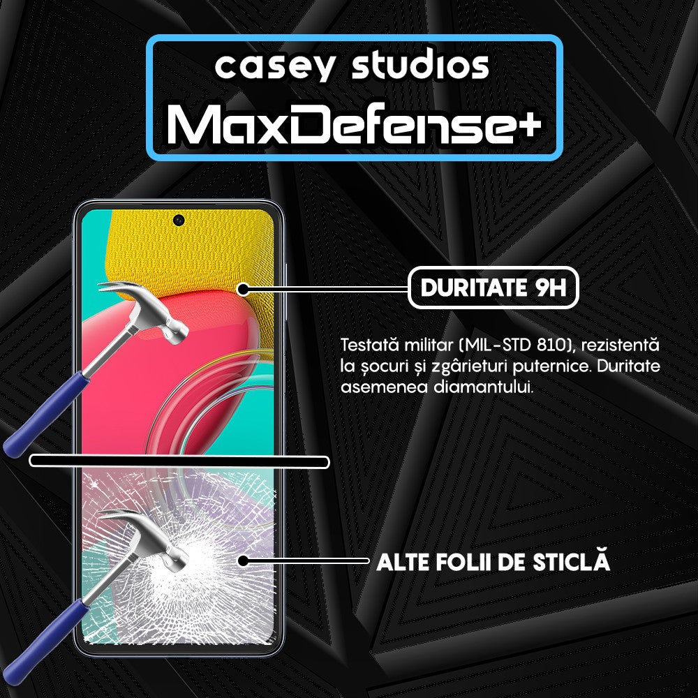 Folie Sticla MaxDefense+ - Samsung Galaxy M53 - Negru