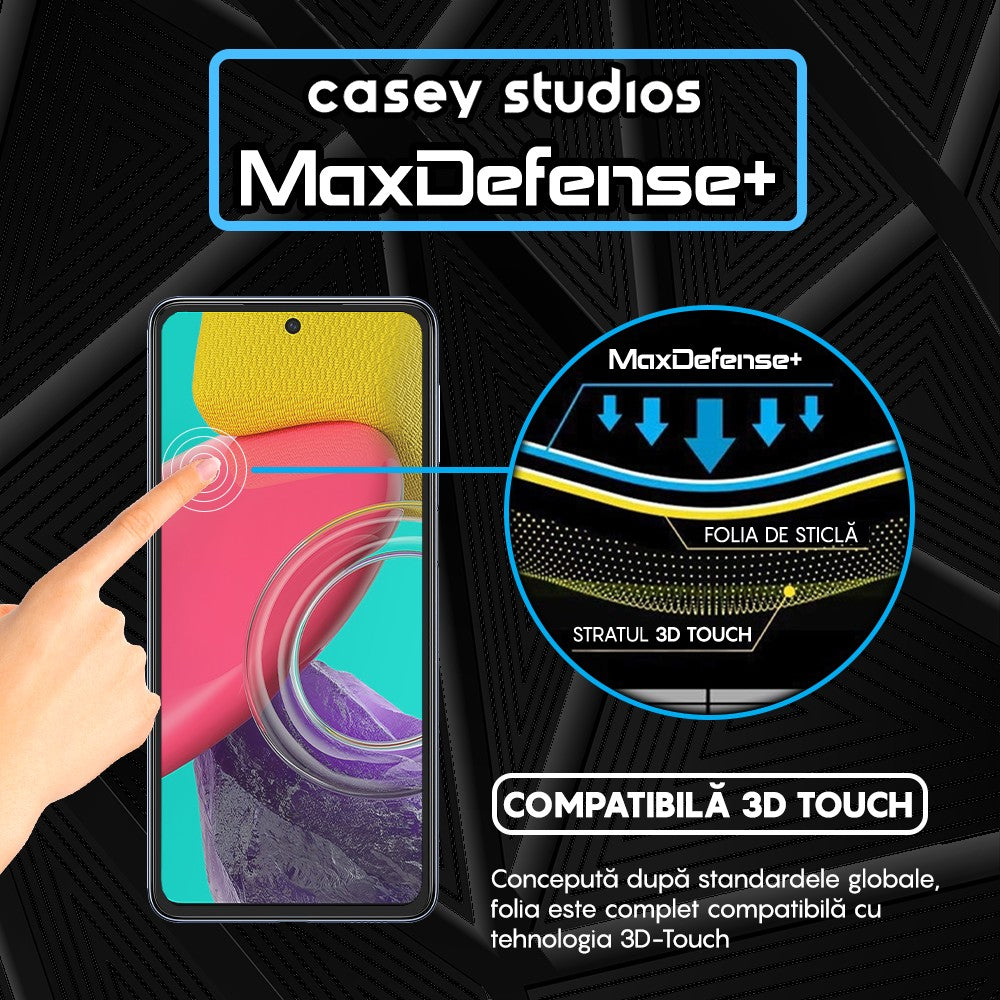 Folie Sticla MaxDefense+ - Samsung Galaxy M53 - Negru