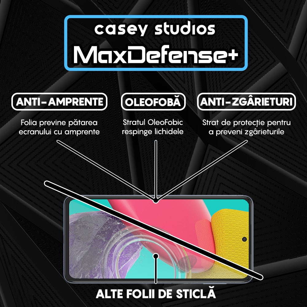 Folie Sticla MaxDefense+ - Samsung Galaxy M53 - Negru