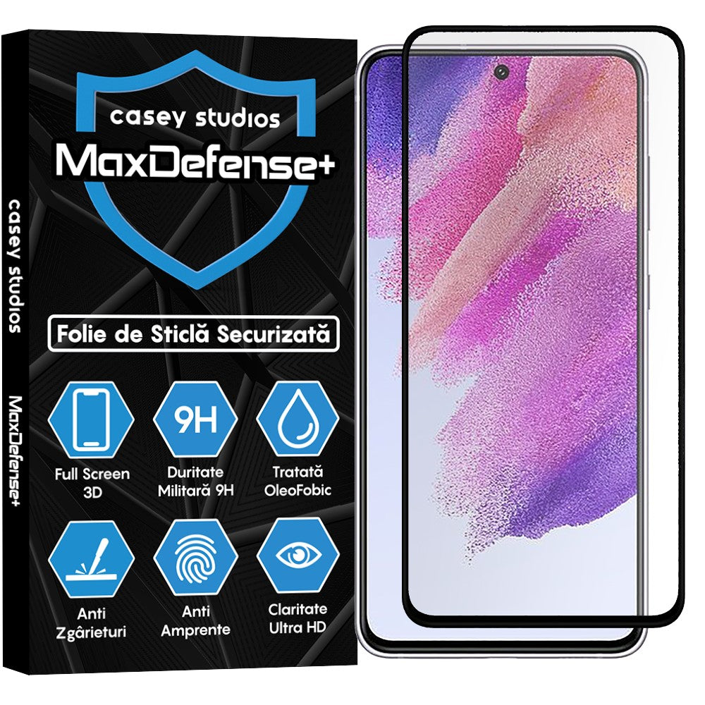 Folie Sticla MaxDefense+ - Samsung Galaxy S21 FE 5G - Negru