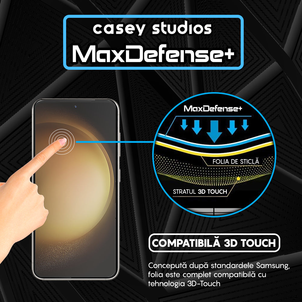 Folie Sticla MaxDefense+ - Samsung Galaxy S23/S22 5G - Negru
