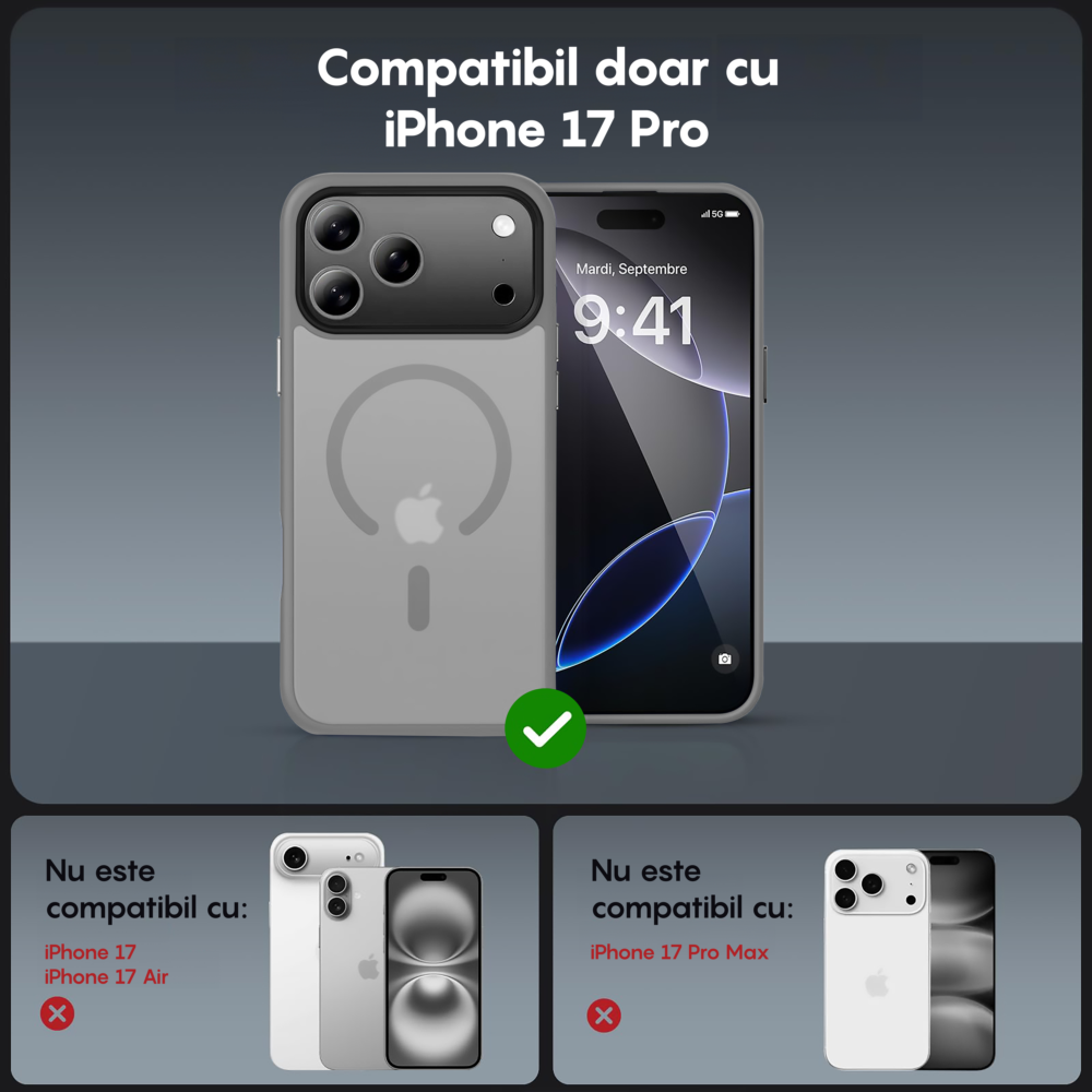 Husa MagSafe - iPhone 17 Pro - Gri Deschis
