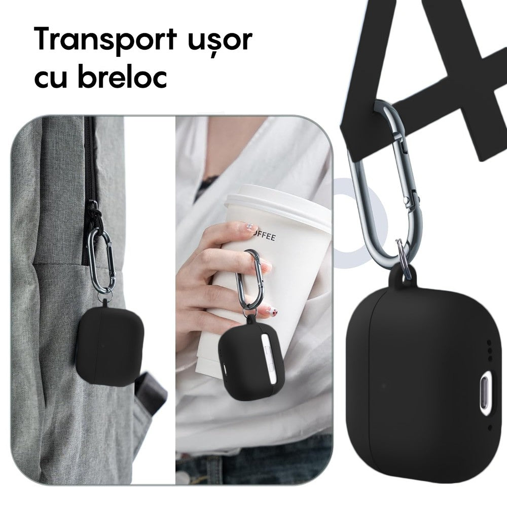Husa Soft Silicone - AirPods 4 - Negru