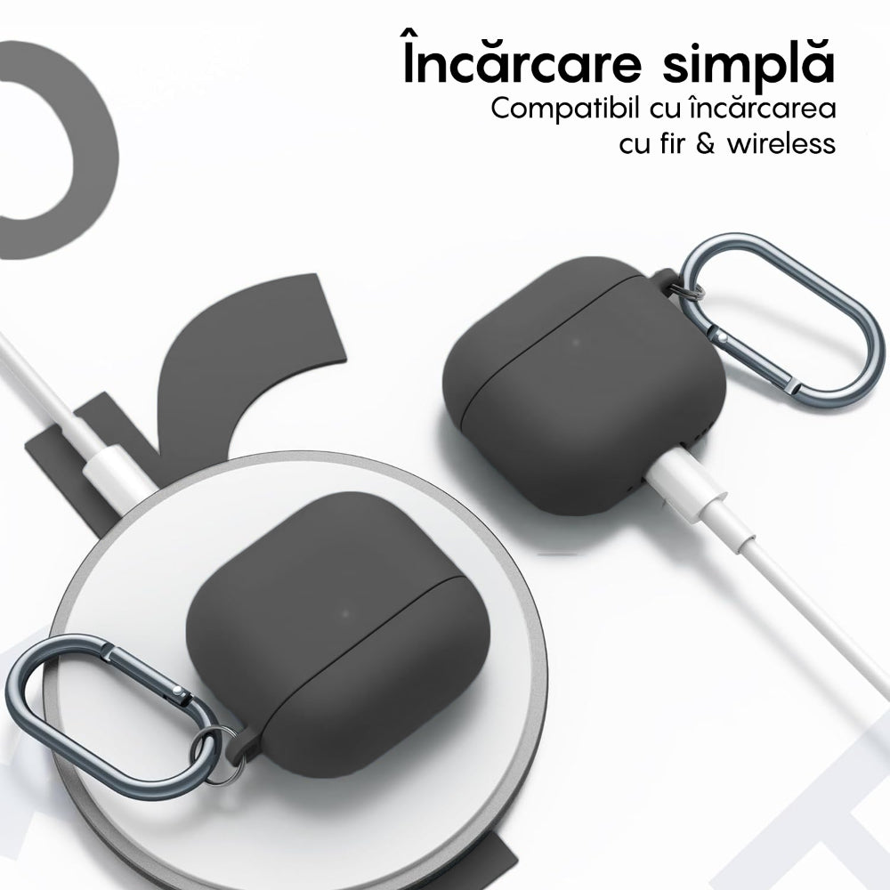 Husa Soft Silicone - AirPods 4 - Dark Grey