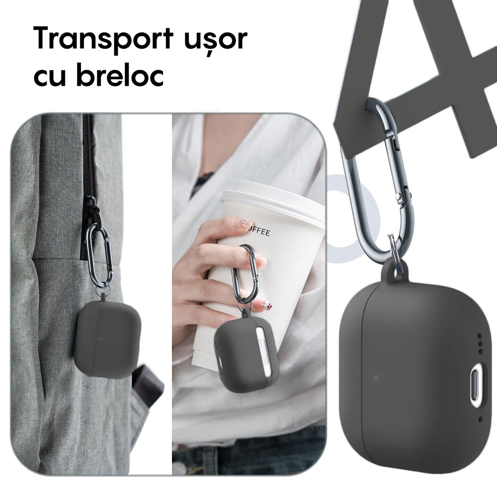Husa Soft Silicone - AirPods 4 - Dark Grey