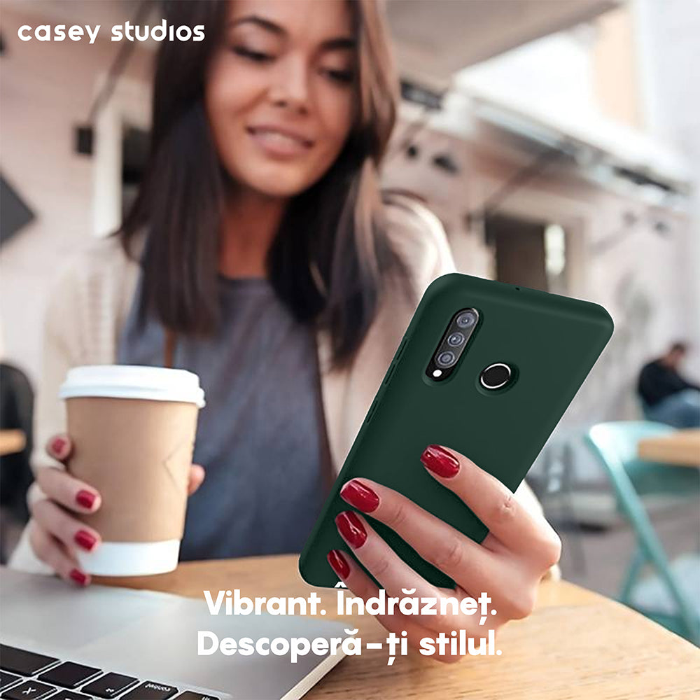 Husa Soft Silicone - Huawei P30 Lite/P30 Lite New Edition - Dark Marine Green