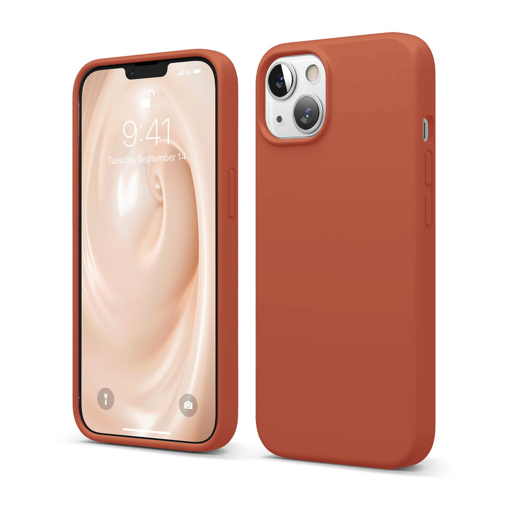 Husa Soft Silicone - iPhone 13 - Orange Red