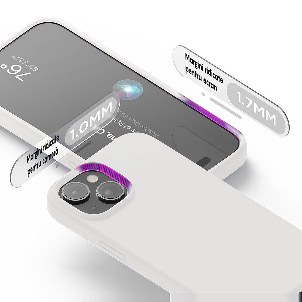 Husa Soft Silicone - iPhone 15 - Alb