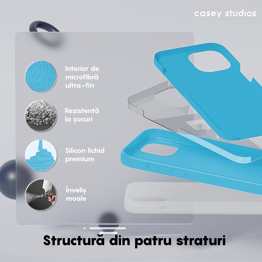Husa Soft Silicone - iPhone 15 - Cadet Blue